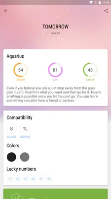 Zodiac Horoscope android App screenshot 1